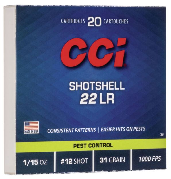 Picture of CCI 0039 22LR SHOTSHELL #12 31GR 20/100