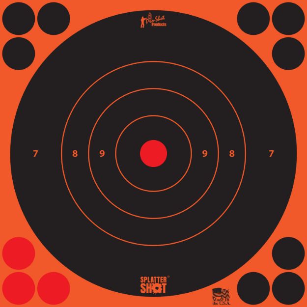 Picture of PROSHOT 8B-ORNG-6PK 8" SPLATTER BULLSEYE TRG