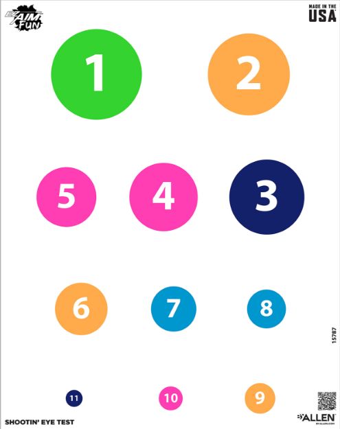 Picture of ALLEN 15787 EZ AIM FUN SHTN EYETEST TRG 24X19 4PK