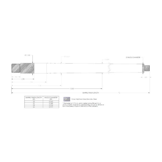 Picture of 6.5 Prc 7.5 Twist 22'' Carbon Fiber Sendero Barrel