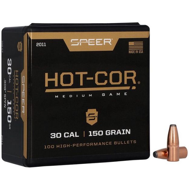 Picture of Hot-Cor 30 Caliber (0.308'') 150Gr Flat Nose 100/Box