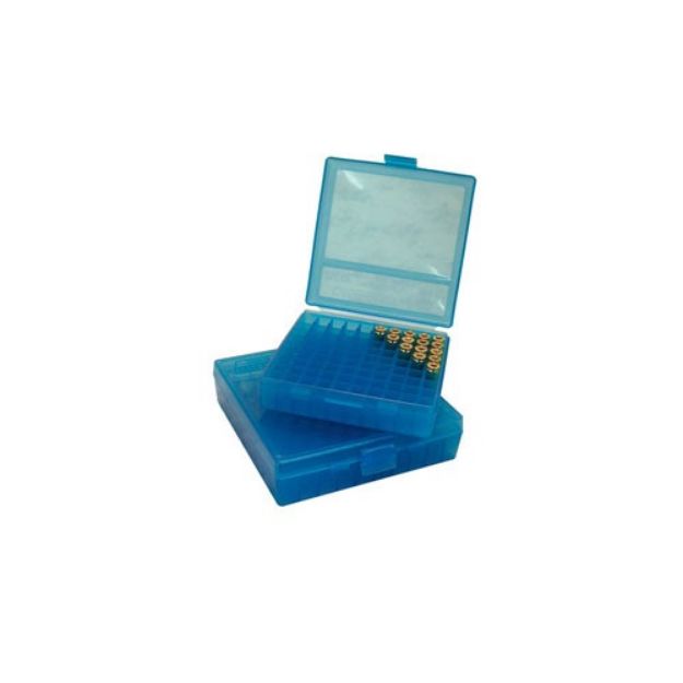 Picture of Flip Top Pistol Ammo Box 38 Spl-357 Magnum 100 Round Blue