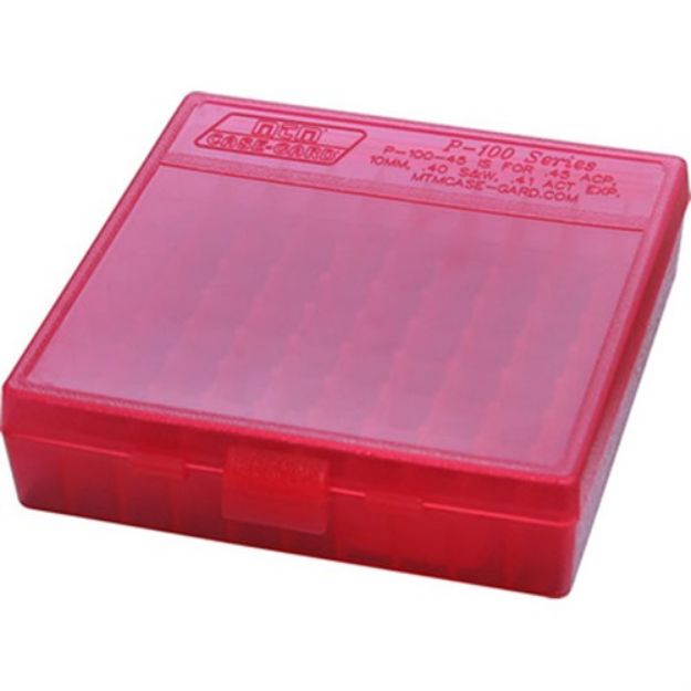 Picture of Flip Top Pistol Ammo Box 10Mm-45Acp 100 Round Red