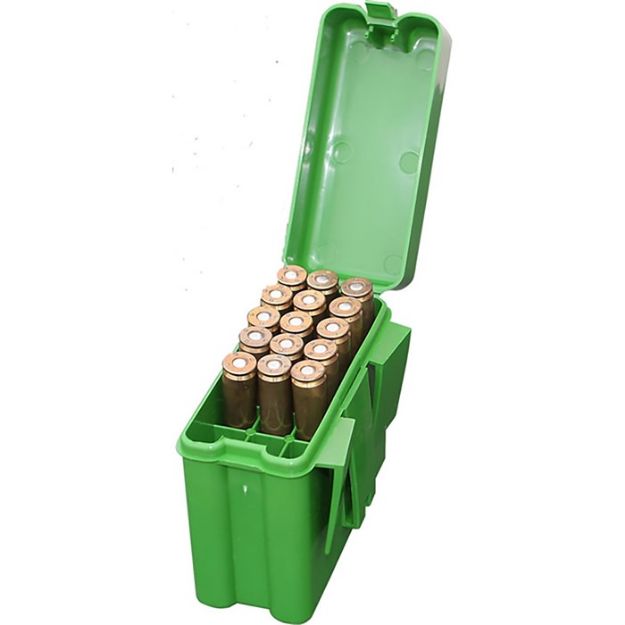 Picture of 20 Round Belt Style Rifle Ammo Box 22-250/308 Green