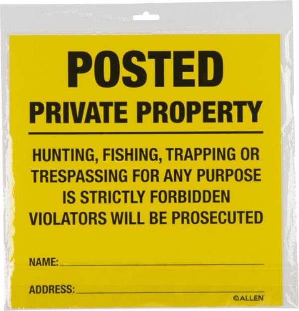 Picture of Allen Posted No Trespassing Sign 12 Pack