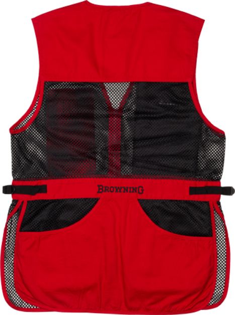 Picture of Browning Mesh Shooting Vest R-Hand Lg Black/Red Trim