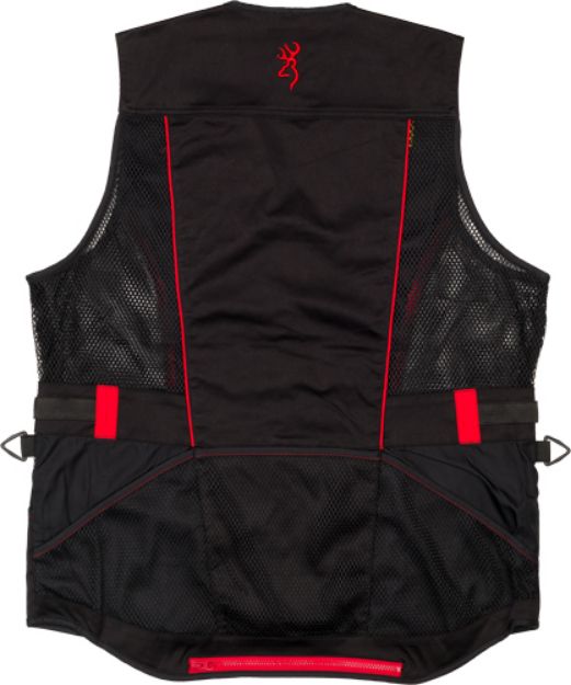 Picture of Browning Ace Shooting Vest R-Hand Sm Black/Red Trim