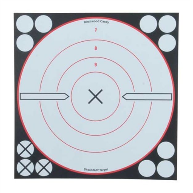 Picture of B/C Target Shoot-N-C 8" White/ Black X-Bull's-Eye 6 Targets