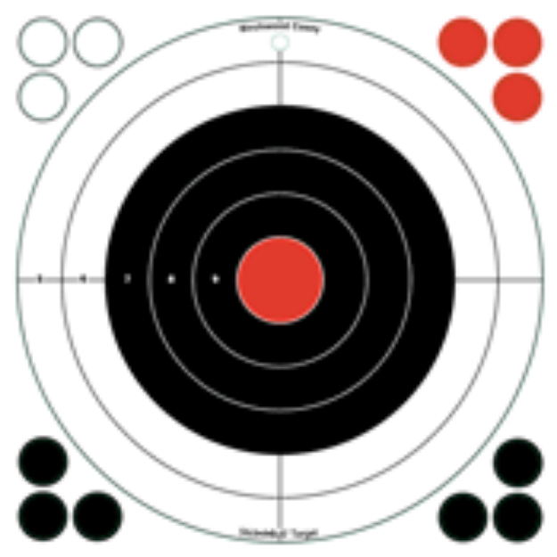Picture of B/C Target Stick-A-Bull 12" Bull's-Eye 5 Targets