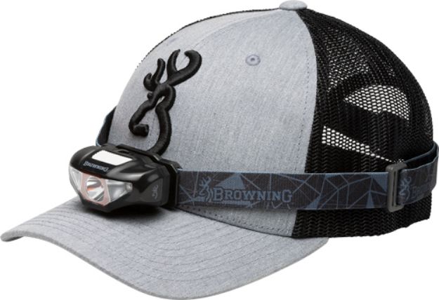 Picture of Browning Cap/Headlamp Combo Gray/Blk W/100 Lumen Light!