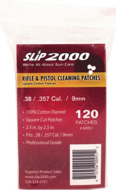 Picture of Slip 2000 Cleaning Patches 2.5"Sq .38/357/40/9Mm 120-Pac!