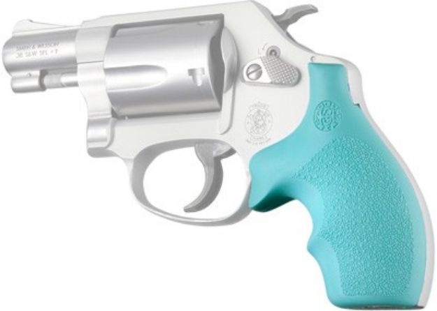 Picture of Hogue Grips S&W J Frame Round Butt Bantam Aqua