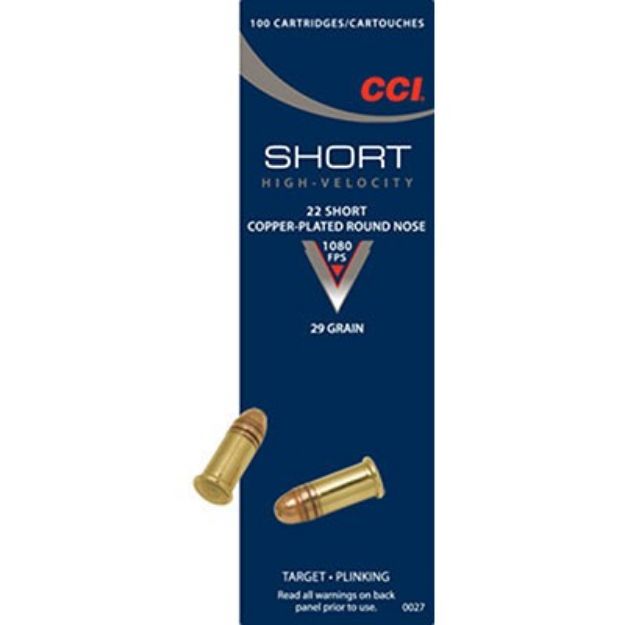 Picture of Cci 22 Short 29Gr Plated Rn 1080Fps 100Rd 50Bx/Cs