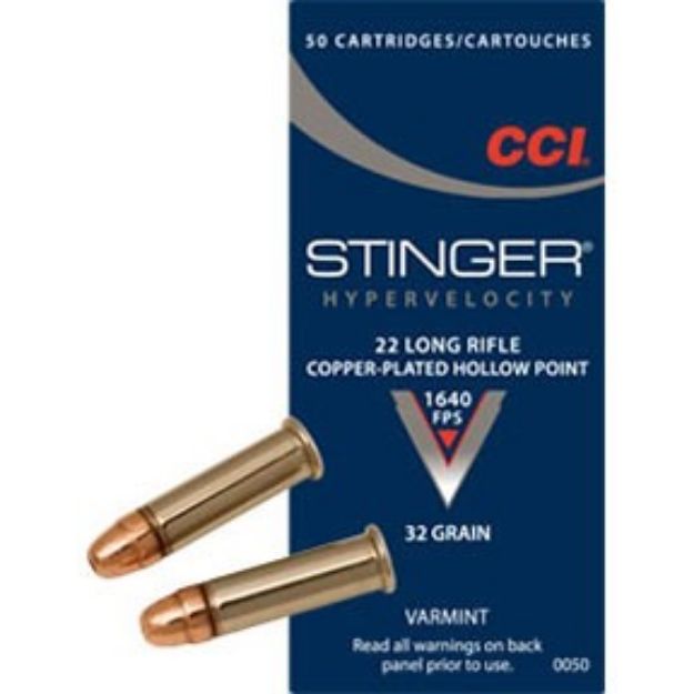 Picture of Cci Stinger 22Lr 32Gr Jhp 1640Fps 50Rd 100Bx/Cs
