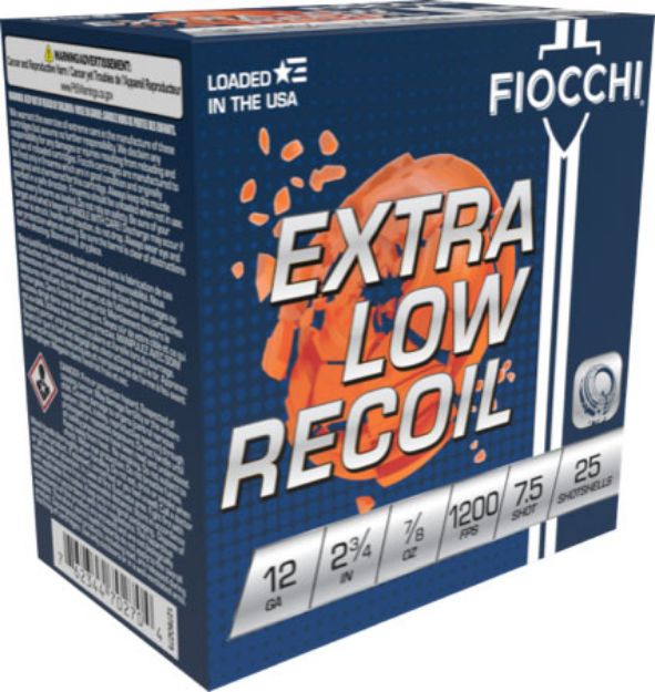 Picture of Fiocchi Low Recoil 12Ga 2.75" 7/8Oz #7.5 1200Fps 250Rd Case