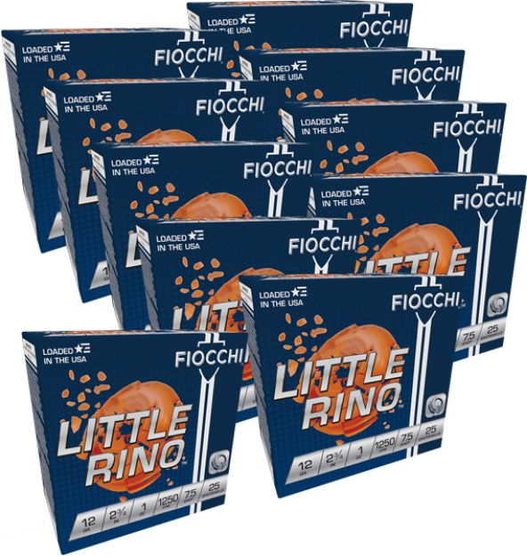Picture of Fiocchi Little Rino 12Ga 2.75" 1Oz #7.5 1250Fps 250Rd Case