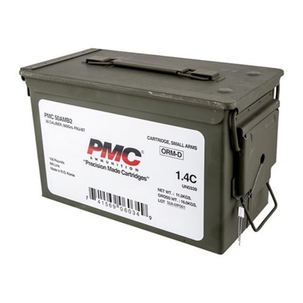 Picture of Pmc 50 Bmg Ammo Can 660Gr Linked Fmj-Bt 100Rd