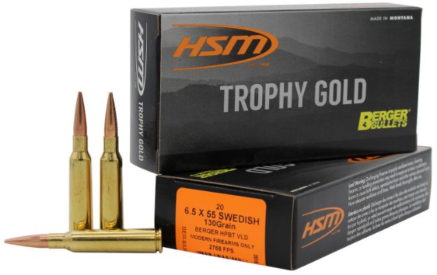 Picture of Hsm Trophy Gold 6.5X55 Mauser 130Gr Berger Vld 20Rd 25Bx/Cs