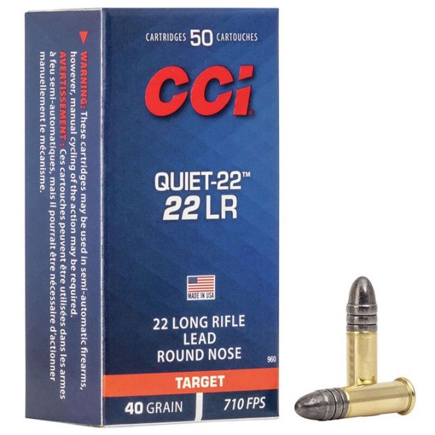 Picture of Cci Quiet 22Lr 40Gr Lead-Rn 710Fps 50Rd 100Bx/Cs