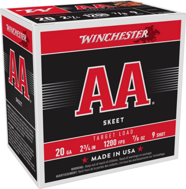 Picture of Winchester Aa 20Ga 2.75" 7/8Oz #9 1200Fps 250Rd Case Lot