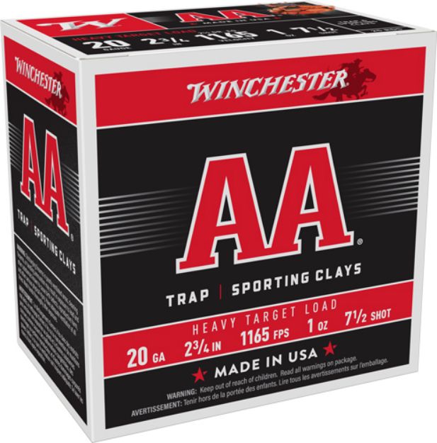Picture of Winchester Aa 20Ga 2.75" 1Oz #7.5 1165Fps 250Rd  Case Lot