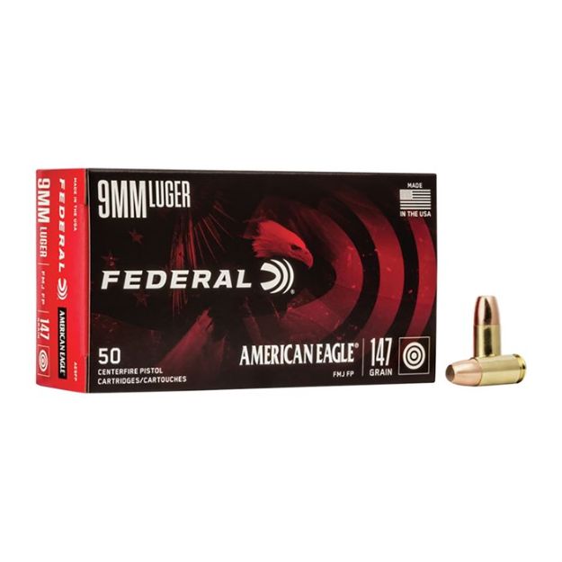 Picture of Federal Ae 9Mm Luger 147Gr Fmj-Fp 50Rd 20Bx/Cs