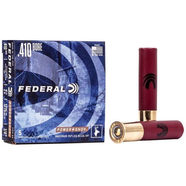 Picture of Federal Power-Shok 410 2.5" 1/4Oz Rifled Slug 5Rd 50Bx/Cs