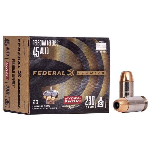 Picture of Federal Premium 45 Acp 230Gr Hydra-Shok Jhp 20Rd 25Bx/Cs