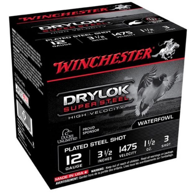 Picture of Winchester Drylok 12Ga 3.5" 1-1/2Oz #3 1475Fps 25Rd 10B/Cs