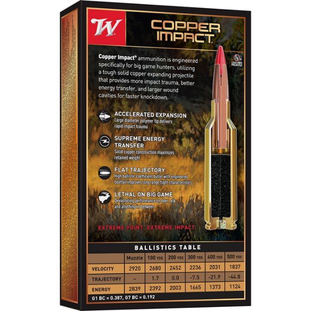 Picture of Winchester Copper Impact 30-06 150Gr 20Rd 10Bx/Cs