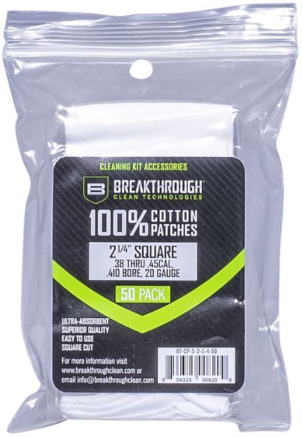 Picture of Breakthrough Cleaning Patches 2 1/4" Square .38-.45 50 Pack