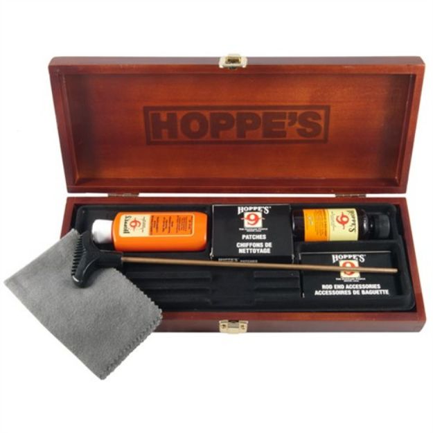 Picture of Hoppes Deluxe Gun Cleaning Kit W/Wood Storage Case