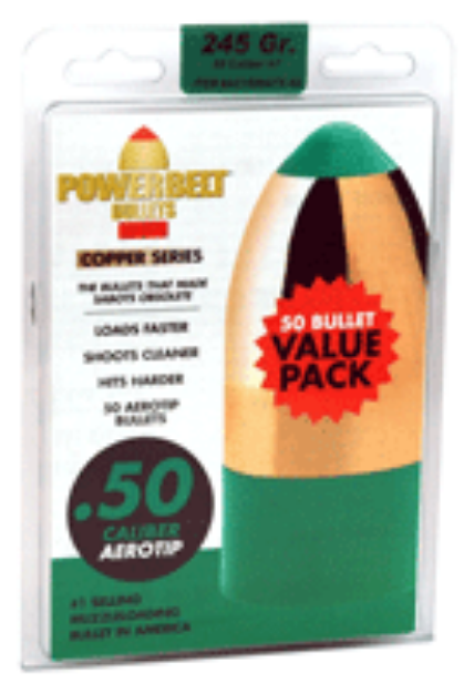 Picture of Cva Powerbelt Bullets Aero Tip 50 Caliber 245Gr 50-Count*