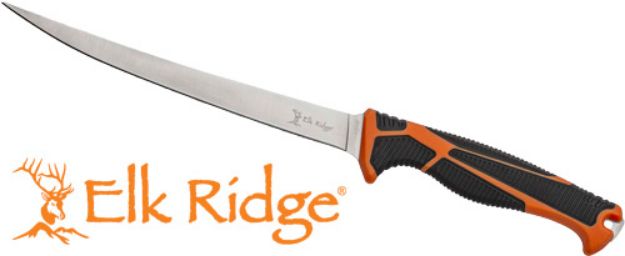 Picture of Mc Elk Ridge Trek 7" Fillet Knife With Sheath Blk/Org/Ss