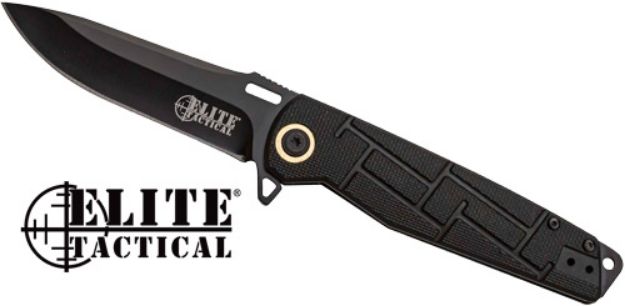 Picture of Mc Elite Tactical Readiness 3.5" Drop Point Fldr Blk/Blk