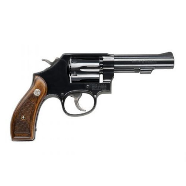 Picture of S&W 10 Classic 38Spl+P 4" Fs Blued Round Butt Wood!