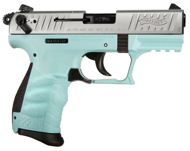 Picture of Walther P22q 22Lr 3.4" Angel Blue Polymer 10-Rounds