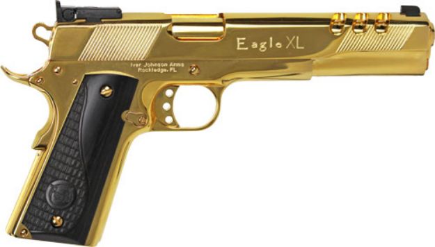 Picture of Iver Johnson Eagle Xl Ported 45Acp 6" 24K Gold Black Wood