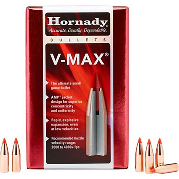 Picture of Hornady Bullets 25 Cal .257 75Gr V-Max 100Ct 40Bx/Cs