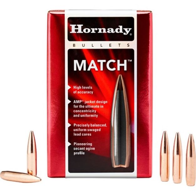 Picture of Hornady Bullets 6.5Mm .264 140Gr Bthp Match 100Ct 15Bx/Cs