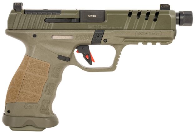 Picture of Sar Usa Sar9 Socom 9Mm 5.2" Bbl 17/21 Rd Mag Sf Green