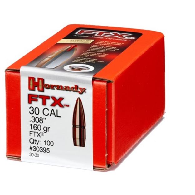 Picture of Hornady Bullets 30 Cal .308 160Gr Ftx (.30-30) 100Ct