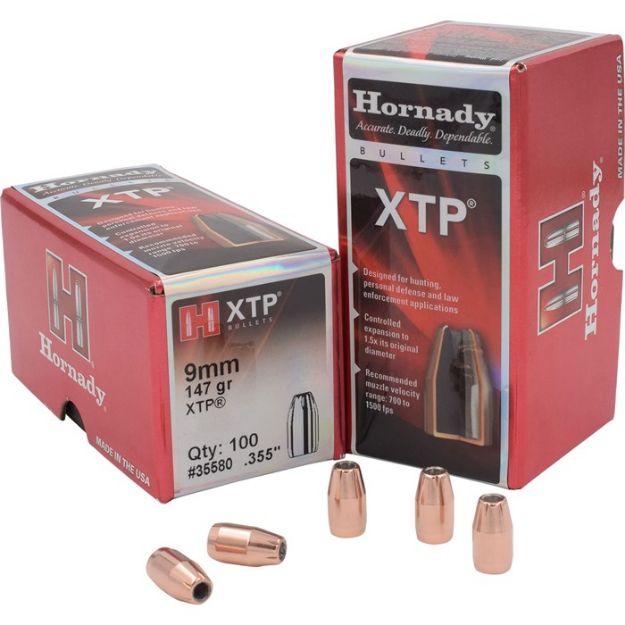 Picture of Hornady Bullets 9Mm .355 147Gr Xtp 100Ct 25Bx/Cs