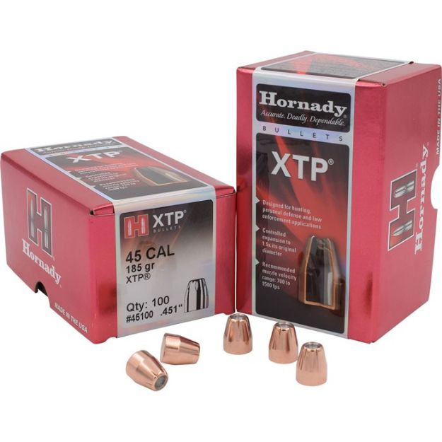 Picture of Hornady Bullets 45 Cal .451 185Gr Xtp 100Ct 15Bx/Cs