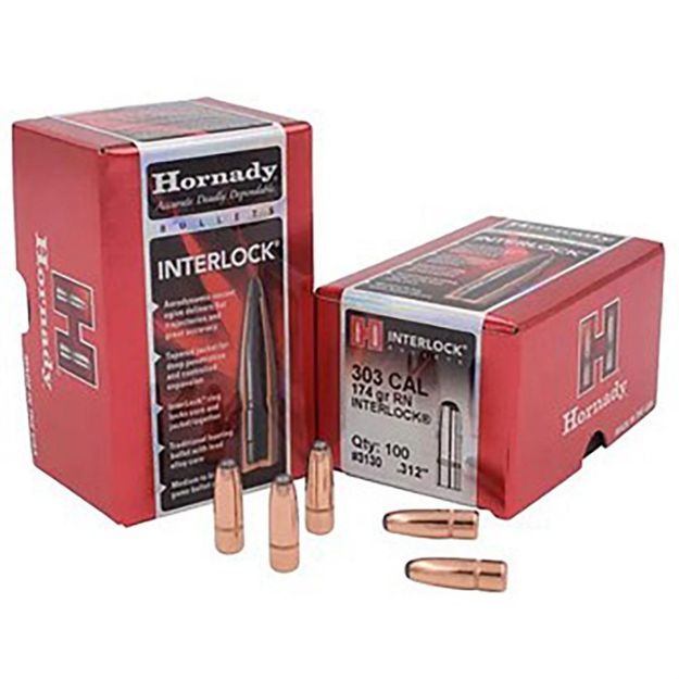 Picture of Hornady Bullets 303 Cal .312 174Gr Rn 100Ct 15Bx/Cs