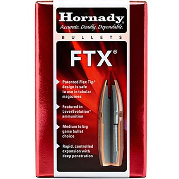 Picture of Hornady Bullets 35 Cal .358 200Gr Ftx 100Ct 15Bx/Cs