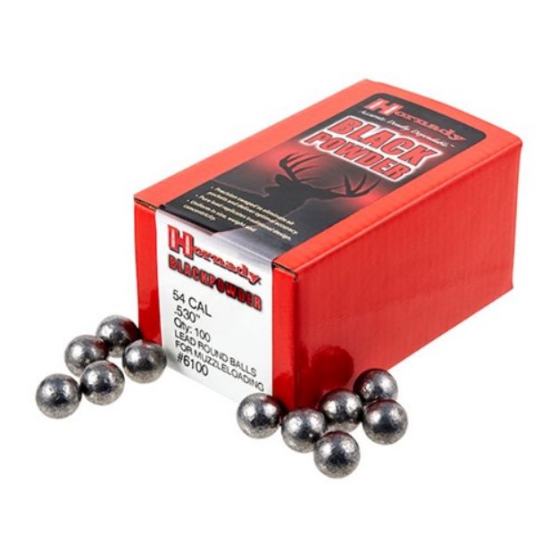 Picture of Hornady .530 .54 Caliber Round Ball 100Ct 15Bx/Cs