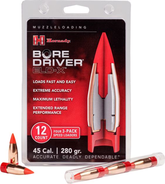 Picture of Hornady 45Cal Bore Driver 280Gr Eld-X 12Ct 10Bc/Cs