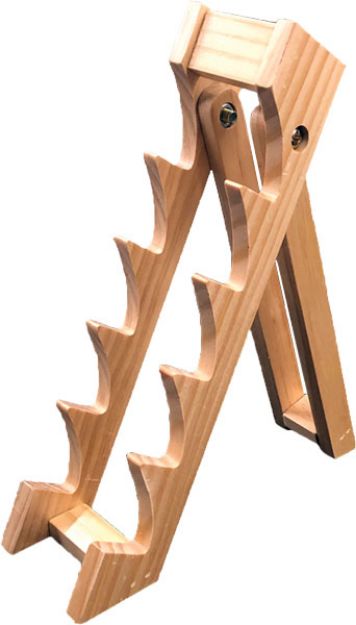 Picture of Abkt Wood Knife Display Stand Holds 5 Knives 10.25"X2.3"X6.5