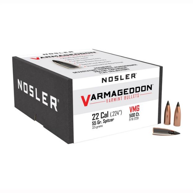 Picture of Nosler Bullets 22 Cal .224 55Gr Varmageddon Tipped 500Ct